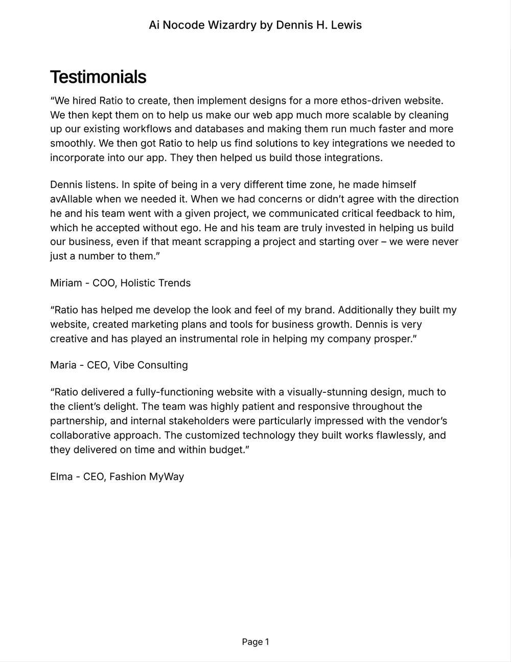 AI Nocode Wizardry, page 1