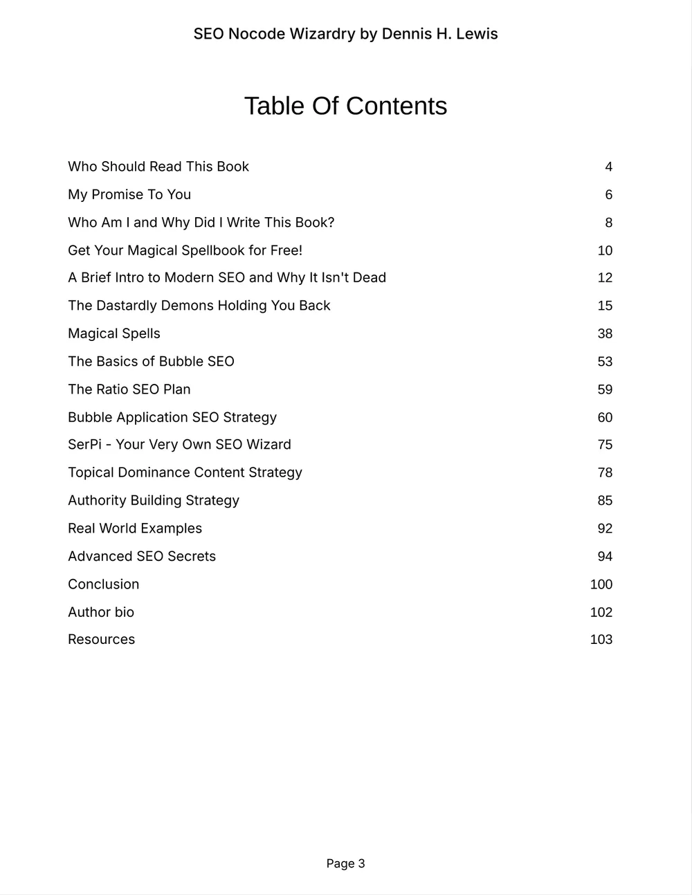 SEO Nocode Wizardry, page 3