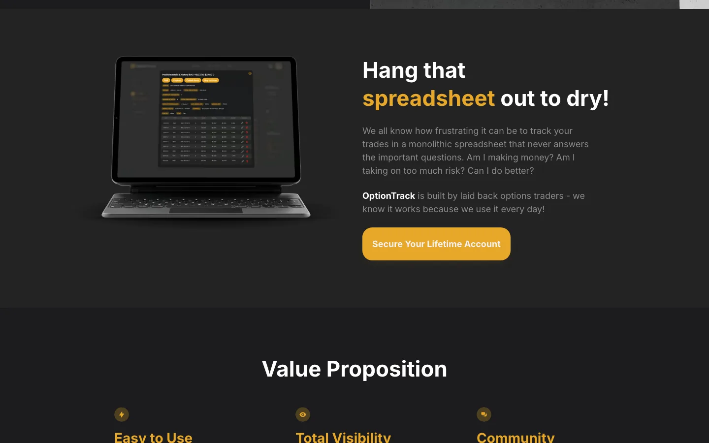 OptionTrack — The spreadsheet was the specification
