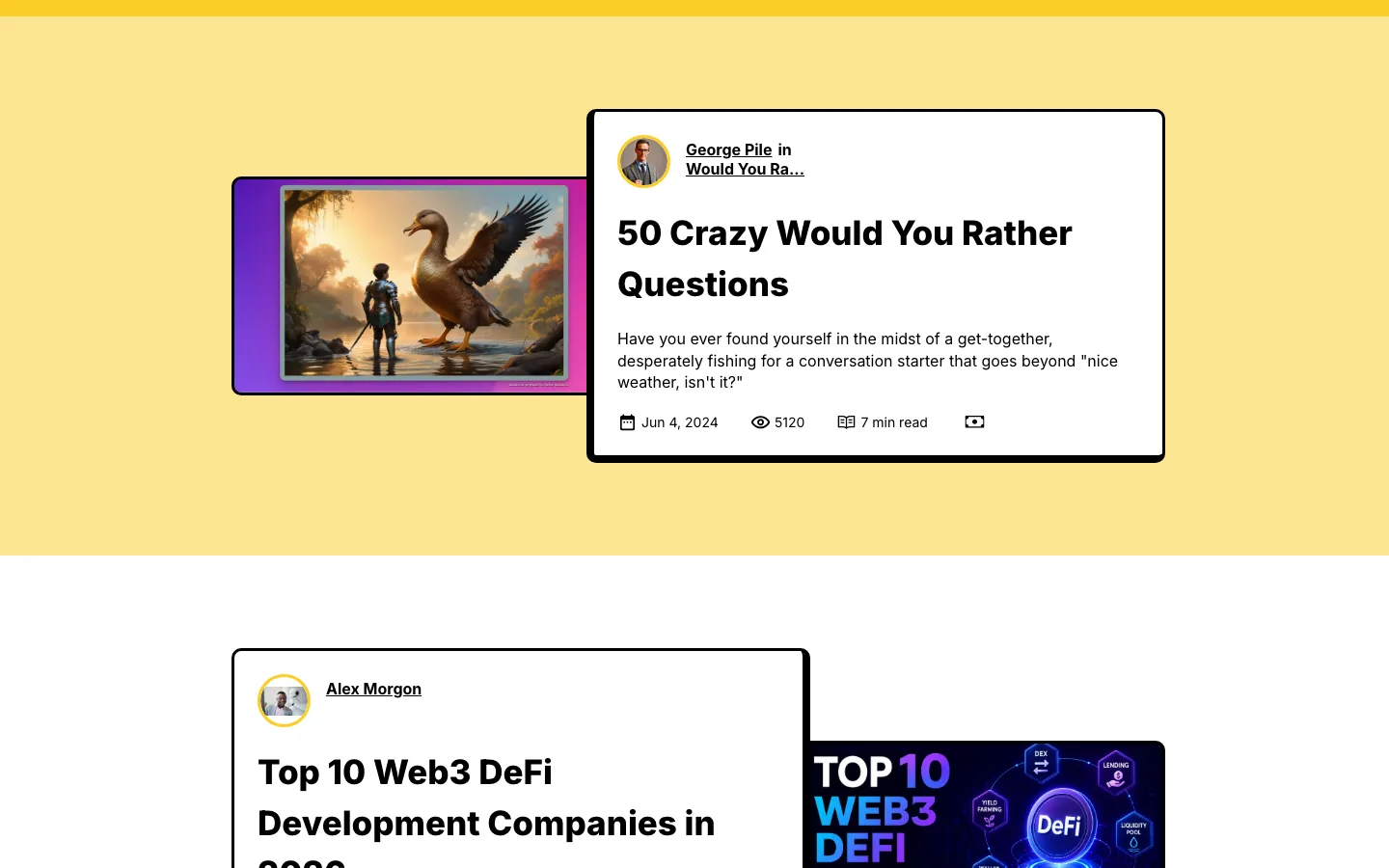 Article feed and reading view
