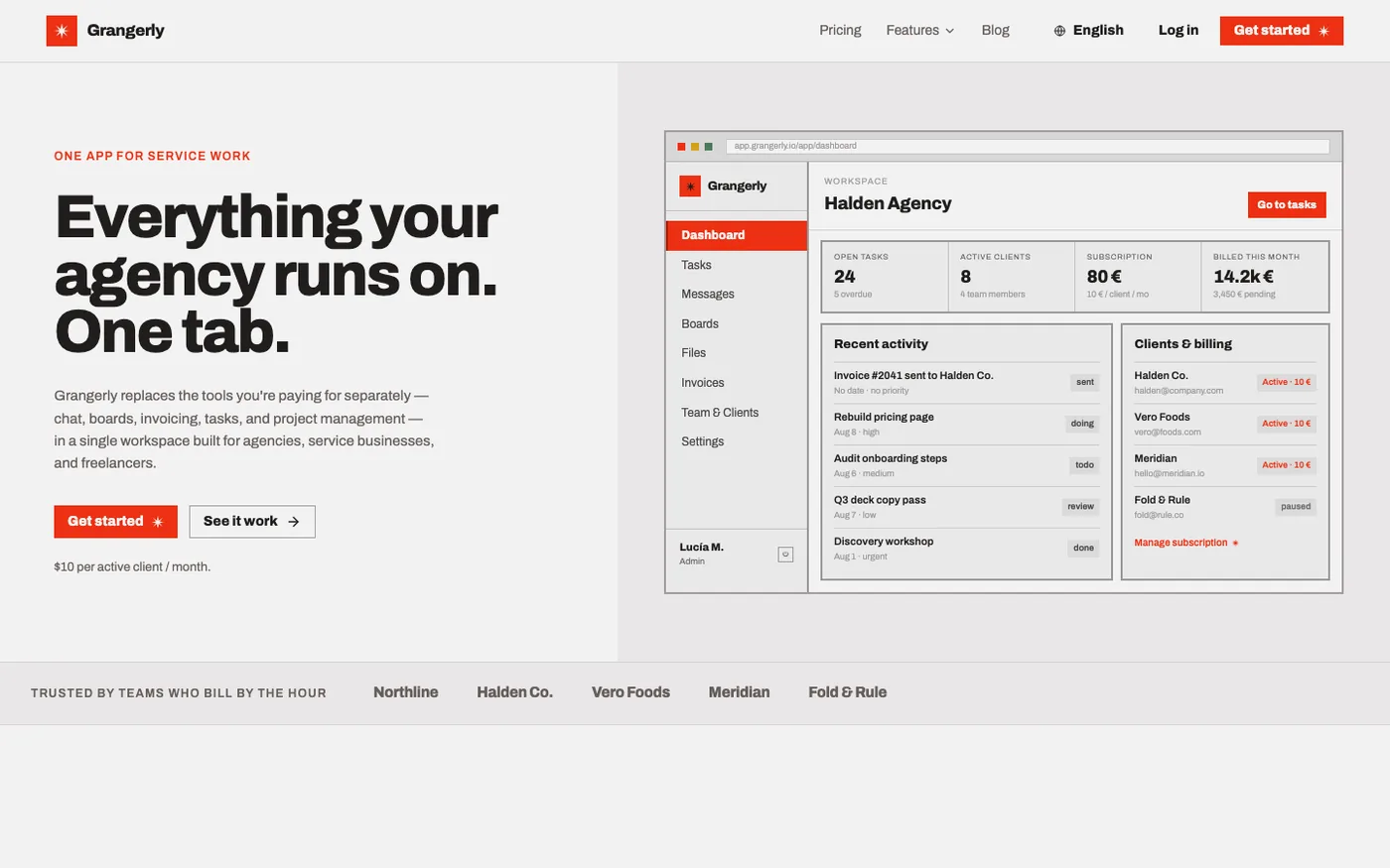 Grangerly — Agency operations app, built by ratio.dev